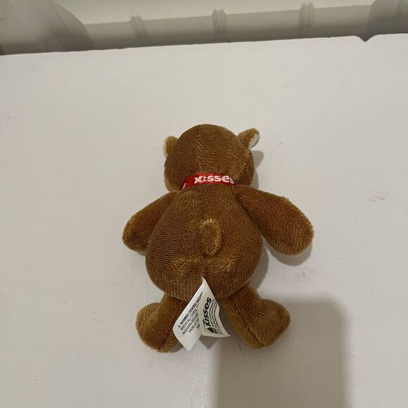 Hersheys Kisses Brown Teddy Bear Red Logo Foot Neck Ribbon 6.5" Plush Toy - Picture 7 of 9